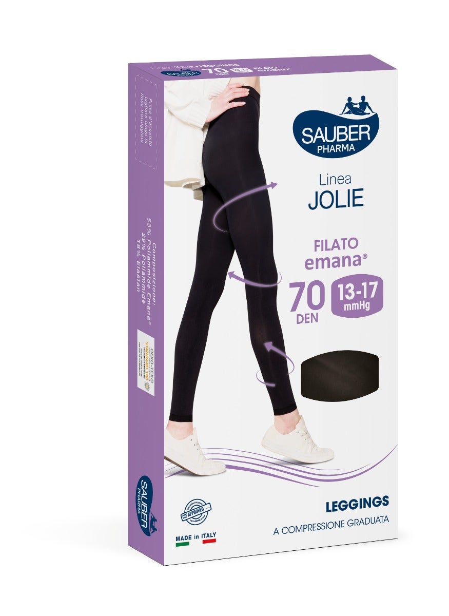 Sauber linea jolie leggings emana 70 denari nero taglia m