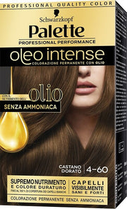 Schwarzkopf palette oleo intense senza ammoniaca con doppio olio attivatore 4-60 castano dorato 173 g