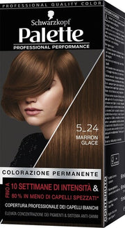 Schwarzkopf palette professional performance colorazione permanente per capelli tonalita' 5-24 marron glace 170 g