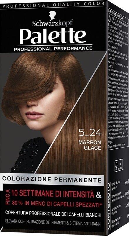 Schwarzkopf palette professional performance colorazione permanente per capelli tonalita' 5-24 marron glace 170 g