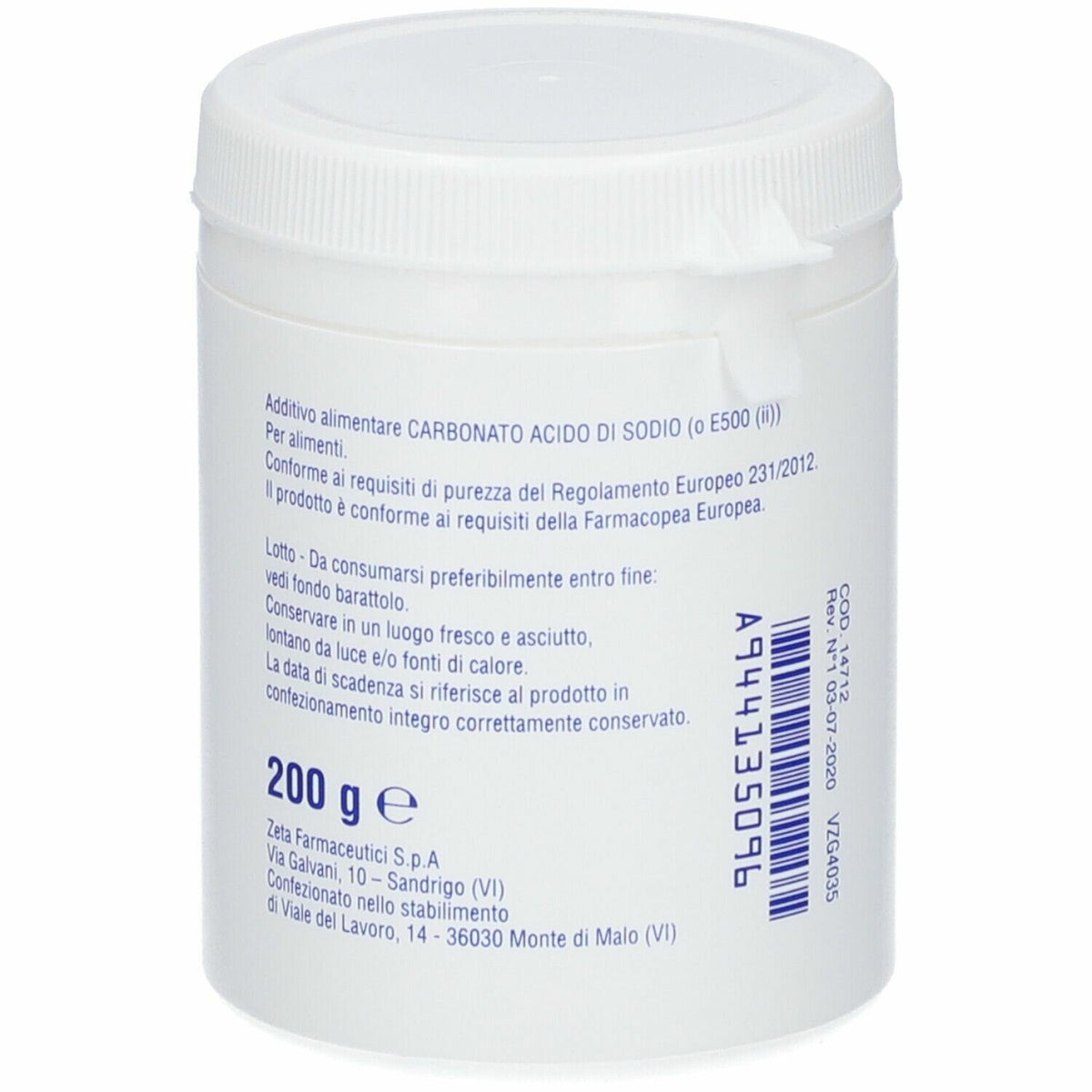 Sodio bicarbonato zeta 200g