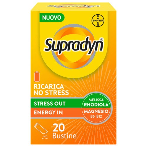 Supradyn ricarica no stress integratore vitamine e magnesio contro la stanchezza da stress 20 buste
