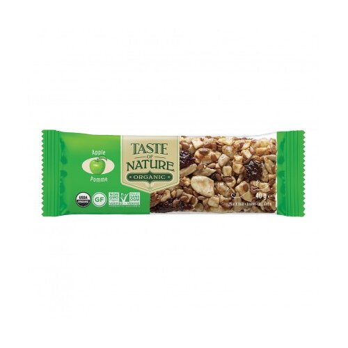 Taste of nature barrette all mele bio vegan ad alto contenuto di fibre 40 g