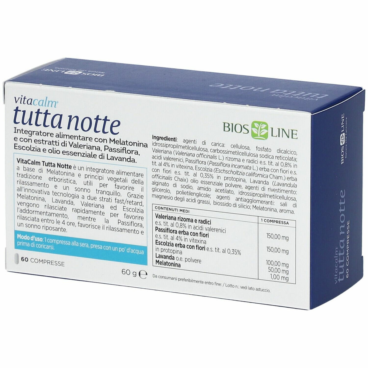 Vitacalm tutta notte mel 60cpr