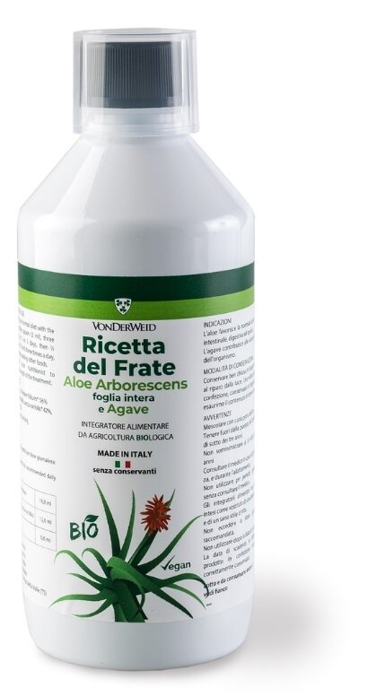 Vonderweid ricetta del frate aloe arborescens foglia intera e agave bio 500 ml