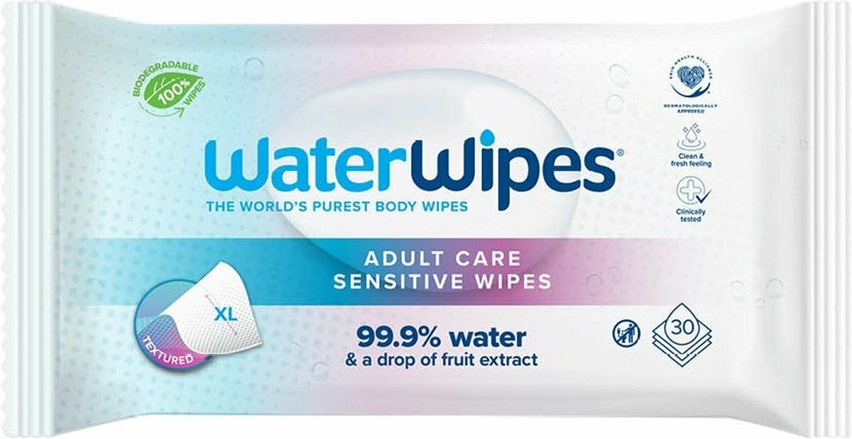 Waterwipes salviettine per adulti 30 pezzi