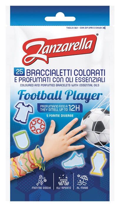 Zanzarella braccialetti football player 25 pezzi