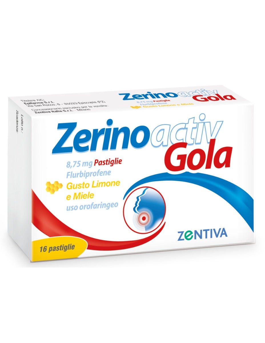 Zerinoactiv gola 16 pastiglie limone miele